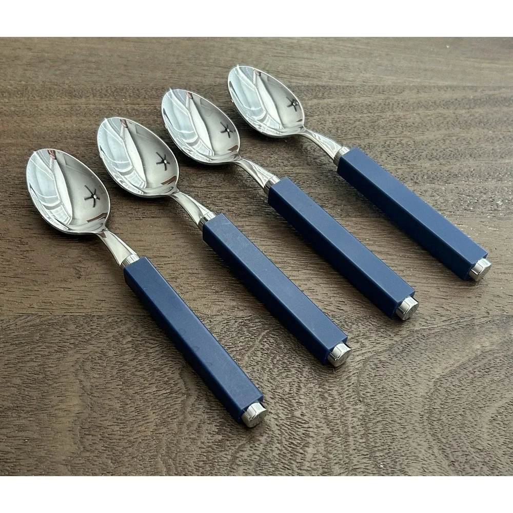 Villeroy & Boch Play Blue Ocean Teaspoons Set Of 4 18/10 Stainless Italy